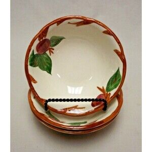 Franciscan Earthenware Hand Painted Set of 3 - 5 1/8" Fruit - Dessert Bowls